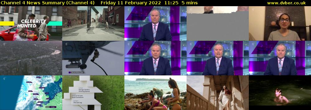 Channel 4 News Summary (Channel 4) Friday 11 February 2022 11:25 - 11:30