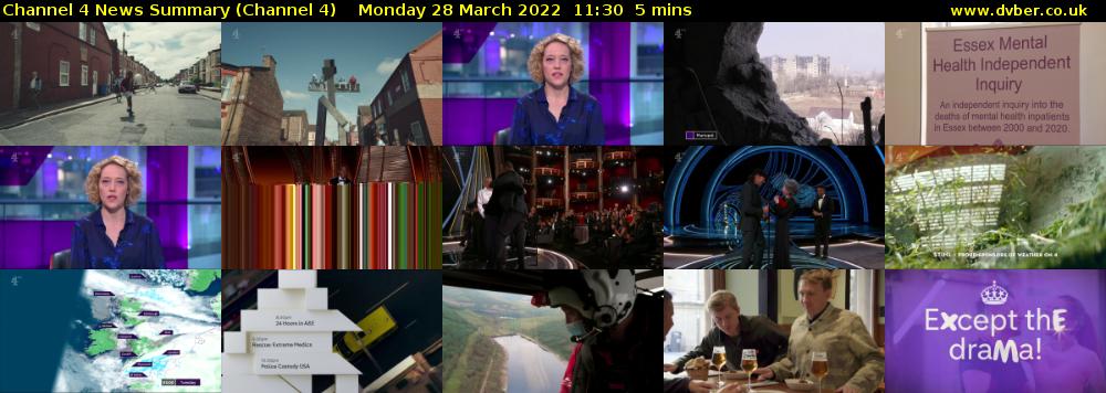 Channel 4 News Summary (Channel 4) Monday 28 March 2022 11:30 - 11:35