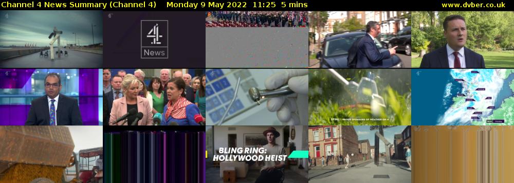 Channel 4 News Summary (Channel 4) Monday 9 May 2022 11:25 - 11:30