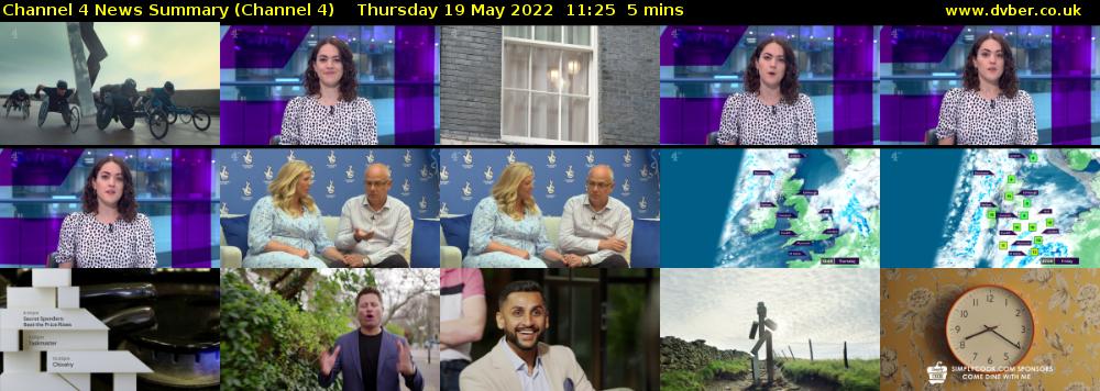 Channel 4 News Summary (Channel 4) Thursday 19 May 2022 11:25 - 11:30