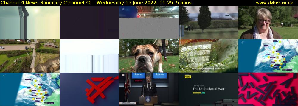 Channel 4 News Summary (Channel 4) Wednesday 15 June 2022 11:25 - 11:30