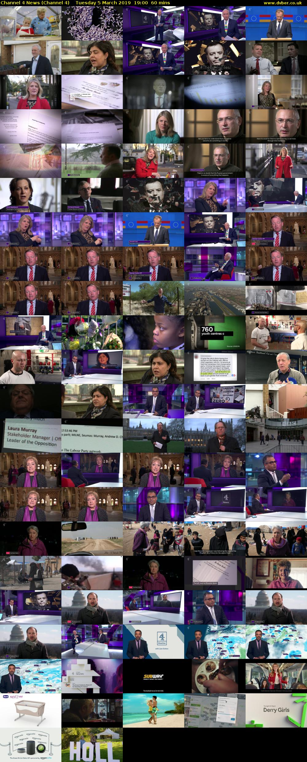 Channel 4 News (Channel 4) Tuesday 5 March 2019 19:00 - 20:00