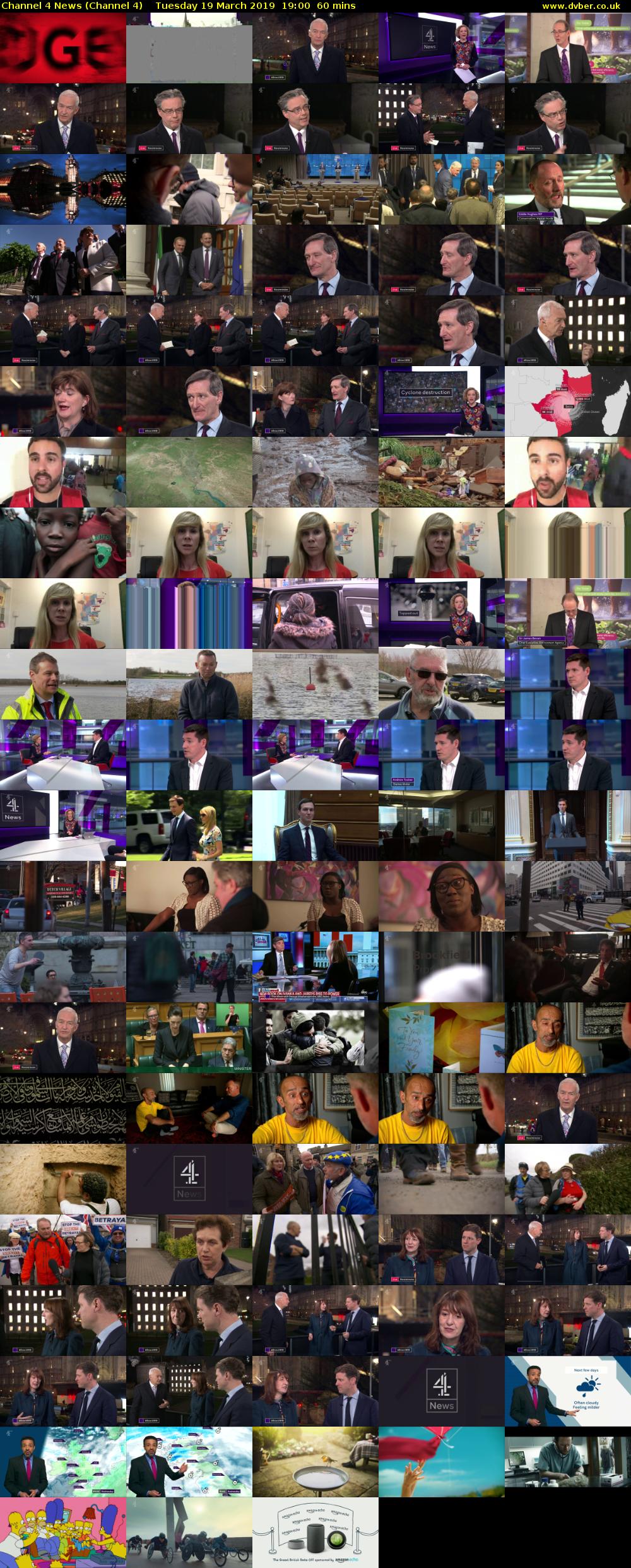 Channel 4 News (Channel 4) Tuesday 19 March 2019 19:00 - 20:00