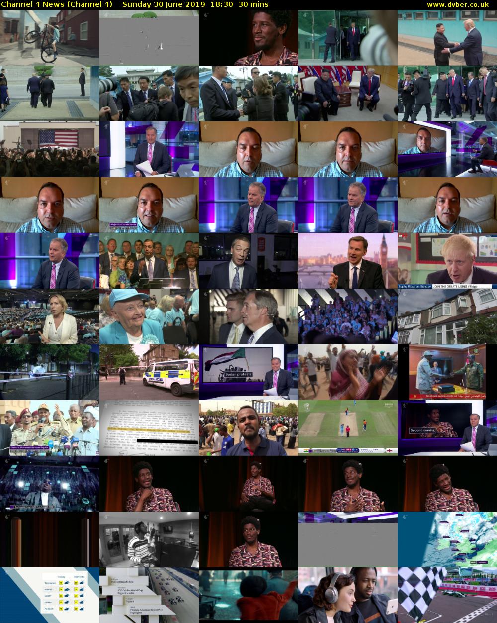 Channel 4 News (Channel 4) Sunday 30 June 2019 18:30 - 19:00
