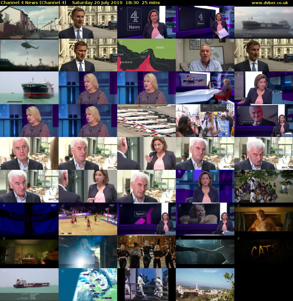 Channel 4 News (Channel 4) Saturday 20 July 2019 18:30 - 18:55