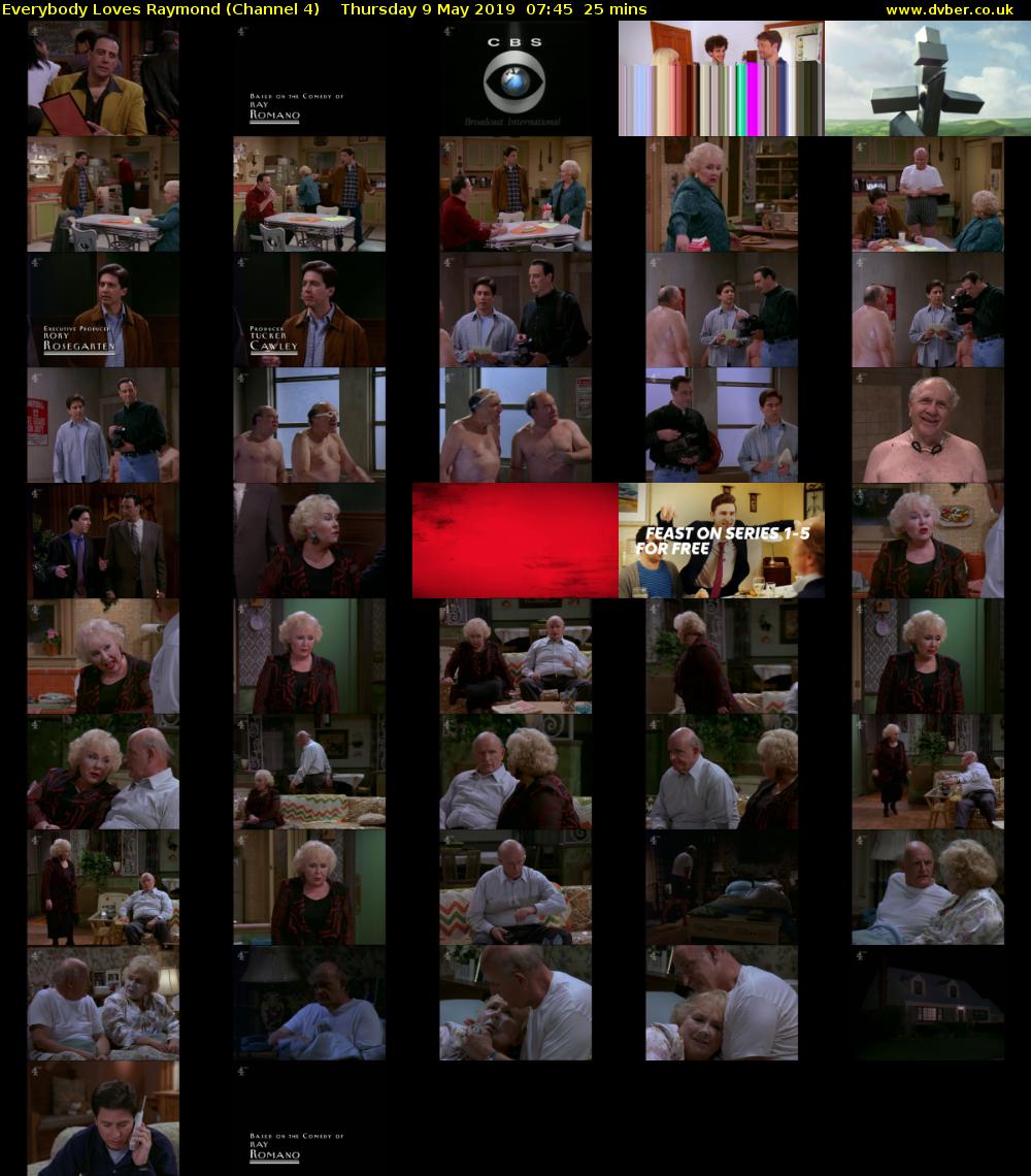 Everybody Loves Raymond (Channel 4) Thursday 9 May 2019 07:45 - 08:10