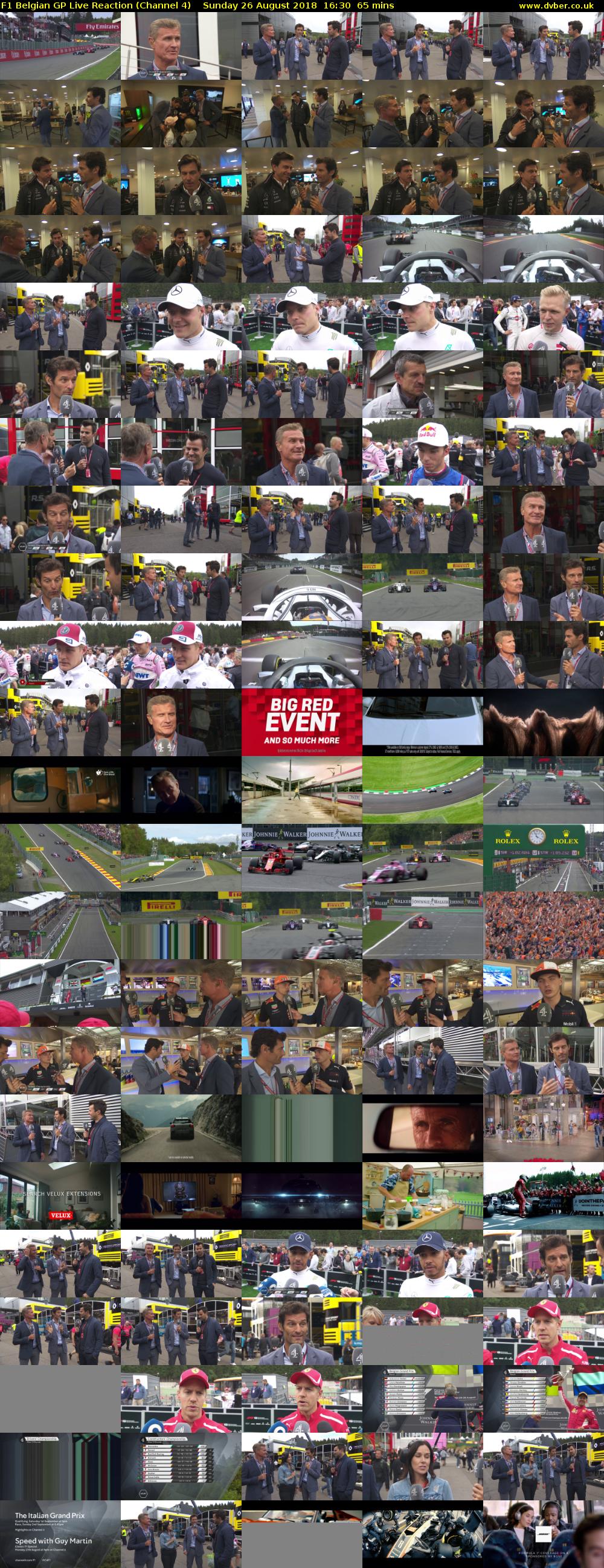 F1 Belgian GP Live Reaction (Channel 4) Sunday 26 August 2018 16:30 - 17:35