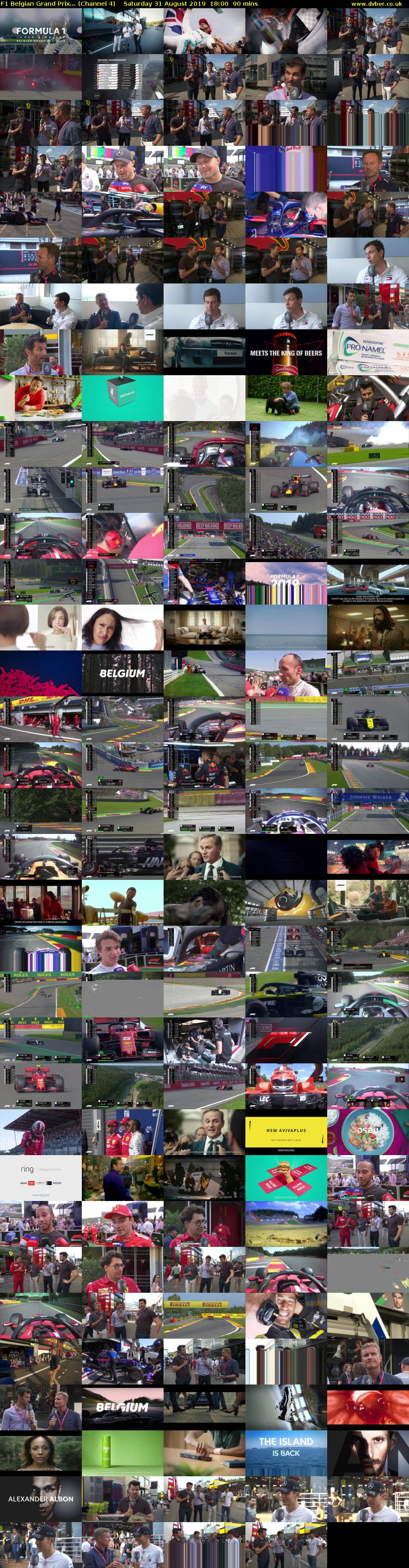 F1 Belgian Grand Prix... (Channel 4) Saturday 31 August 2019 18:00 - 19:30
