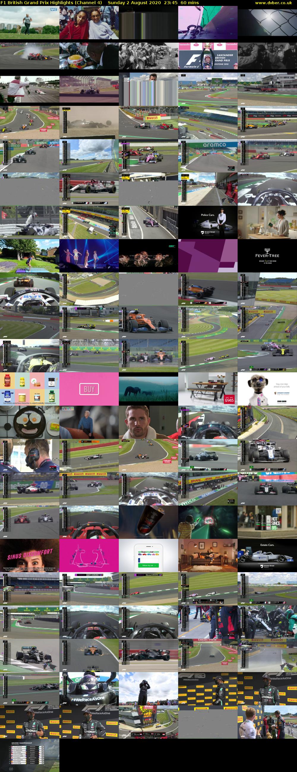 F1 British Grand Prix Highlights (Channel 4) Sunday 2 August 2020 23:45 - 00:45