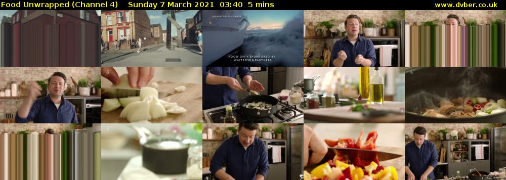 Food Unwrapped (Channel 4) Sunday 7 March 2021 03:40 - 03:45