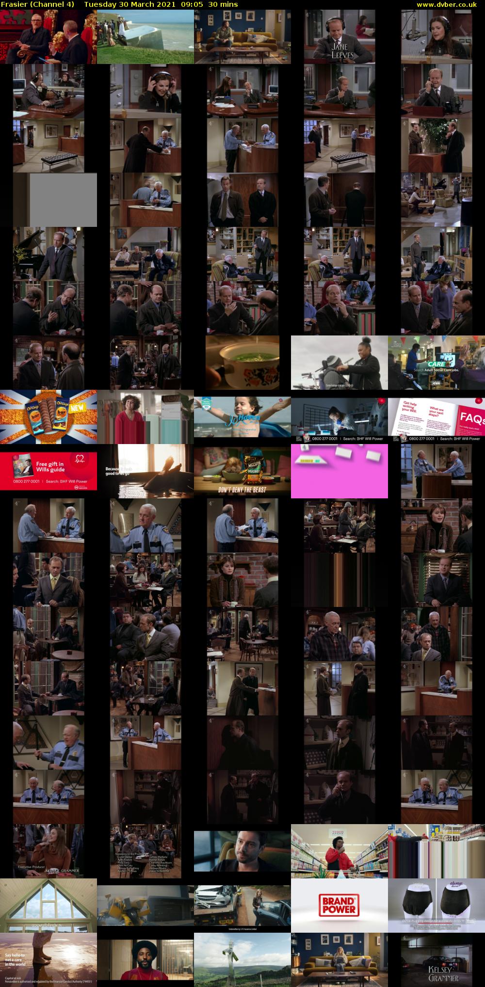 Frasier (Channel 4) Tuesday 30 March 2021 09:05 - 09:35