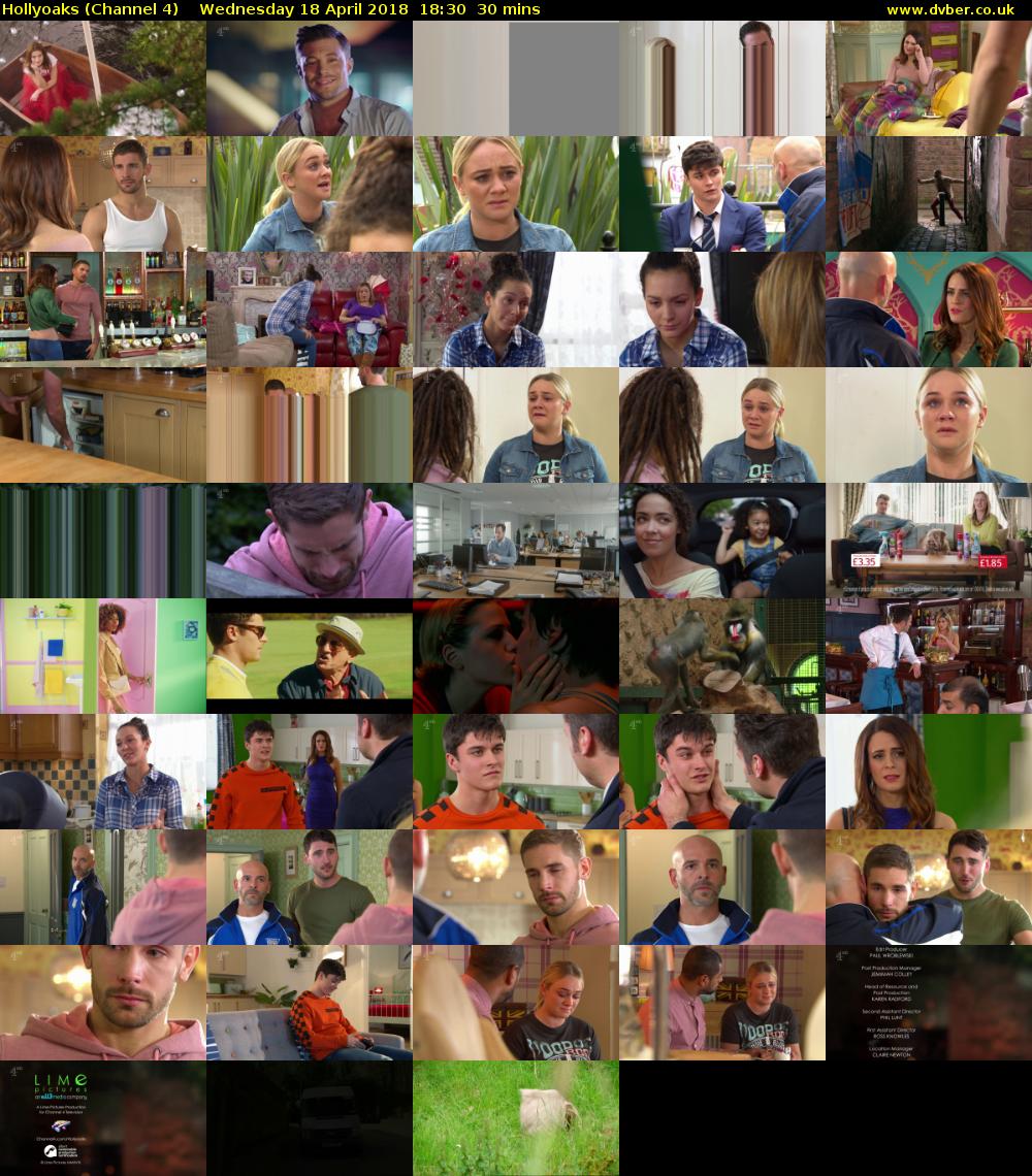 Hollyoaks (Channel 4) Wednesday 18 April 2018 18:30 - 19:00