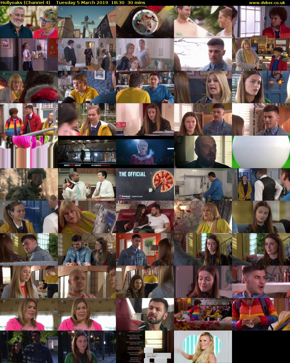 Hollyoaks (Channel 4) Tuesday 5 March 2019 18:30 - 19:00