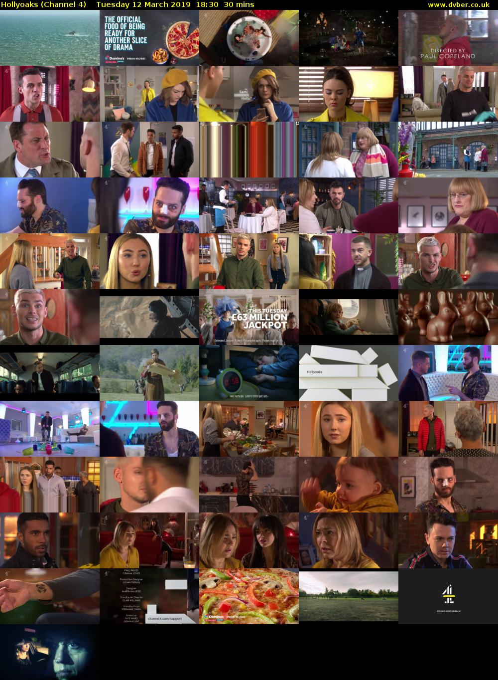 Hollyoaks (Channel 4) Tuesday 12 March 2019 18:30 - 19:00