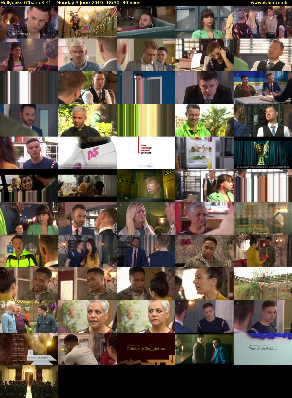 Hollyoaks (Channel 4) Monday 3 June 2019 18:30 - 19:00