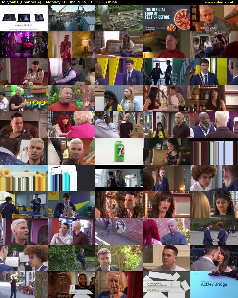 Hollyoaks (Channel 4) Monday 10 June 2019 18:30 - 19:00