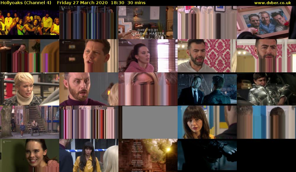 Hollyoaks (Channel 4) Friday 27 March 2020 18:30 - 19:00
