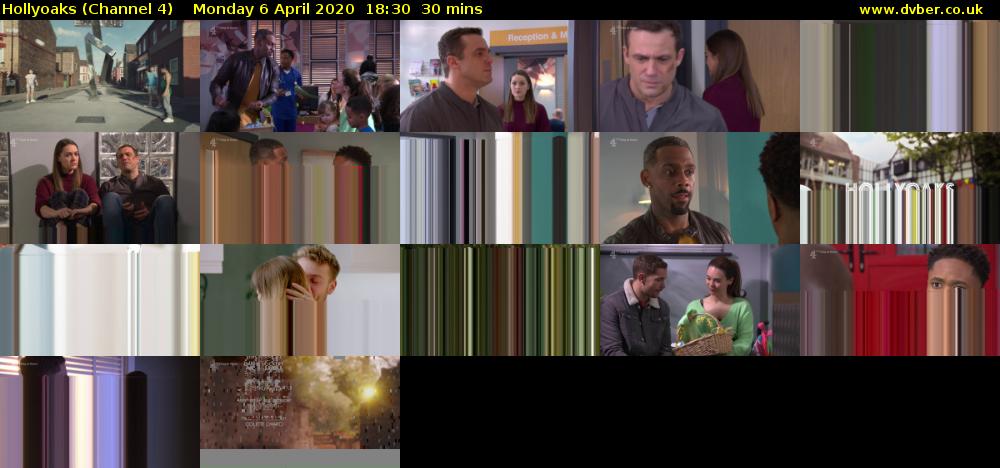 Hollyoaks (Channel 4) Monday 6 April 2020 18:30 - 19:00