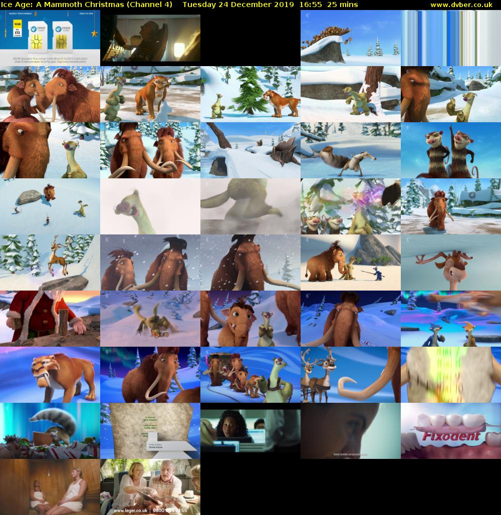 Ice Age: A Mammoth Christmas (Channel 4) Tuesday 24 December 2019 16:55 - 17:20