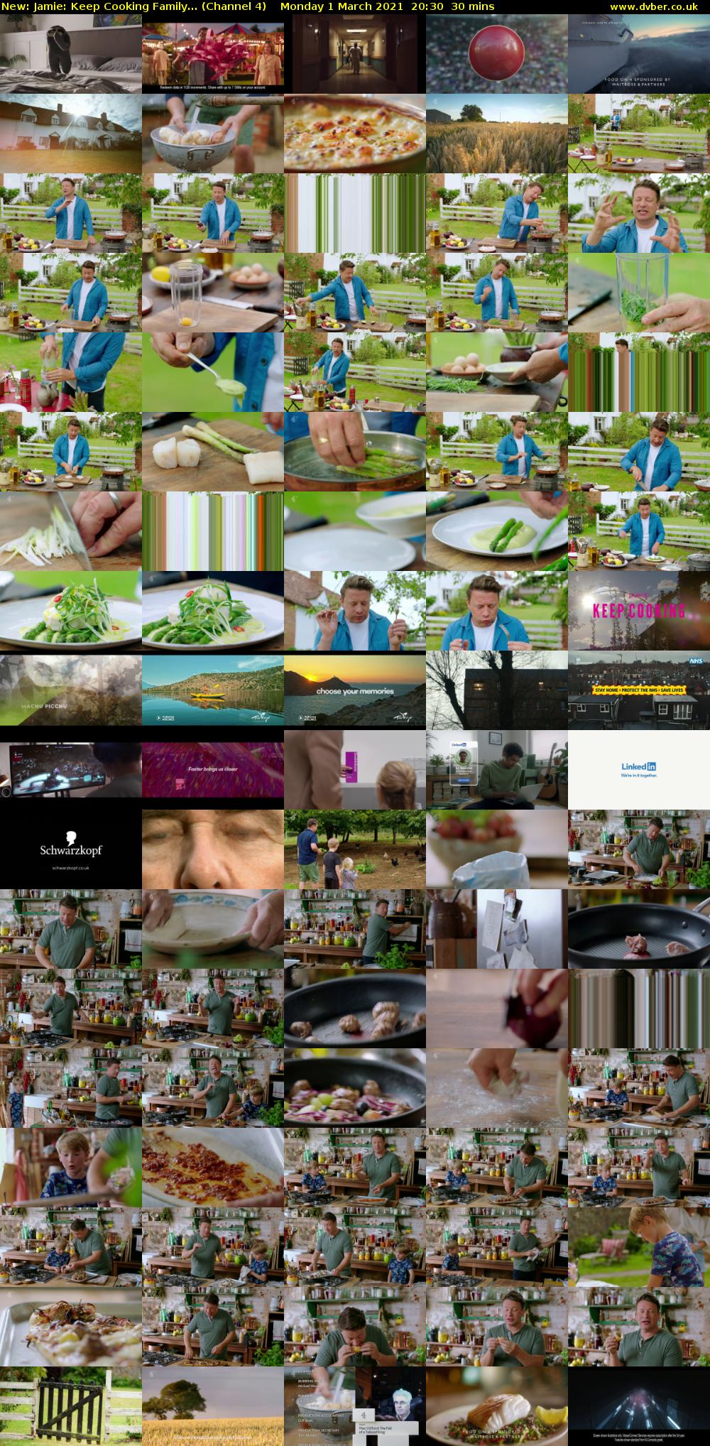 Jamie: Keep Cooking Family... (Channel 4) Monday 1 March 2021 20:30 - 21:00