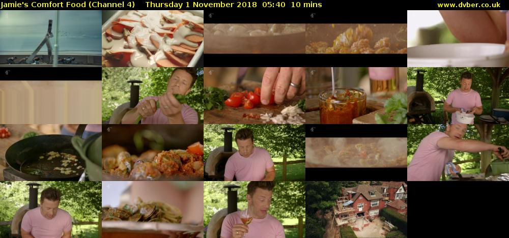 Jamie's Comfort Food (Channel 4) Thursday 1 November 2018 05:40 - 05:50