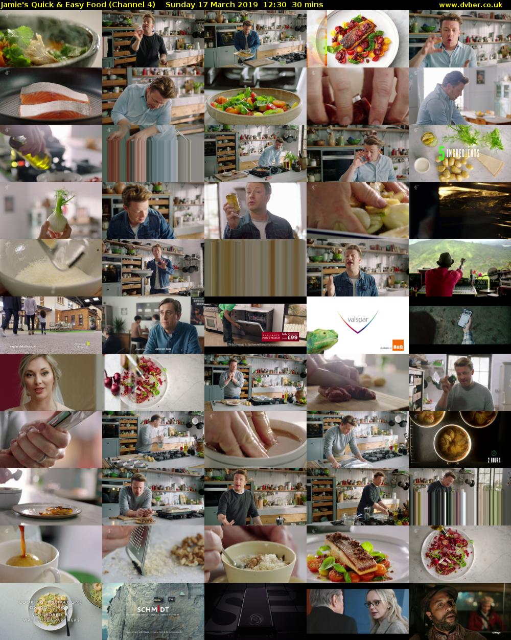 Jamie's Quick & Easy Food (Channel 4) Sunday 17 March 2019 12:30 - 13:00