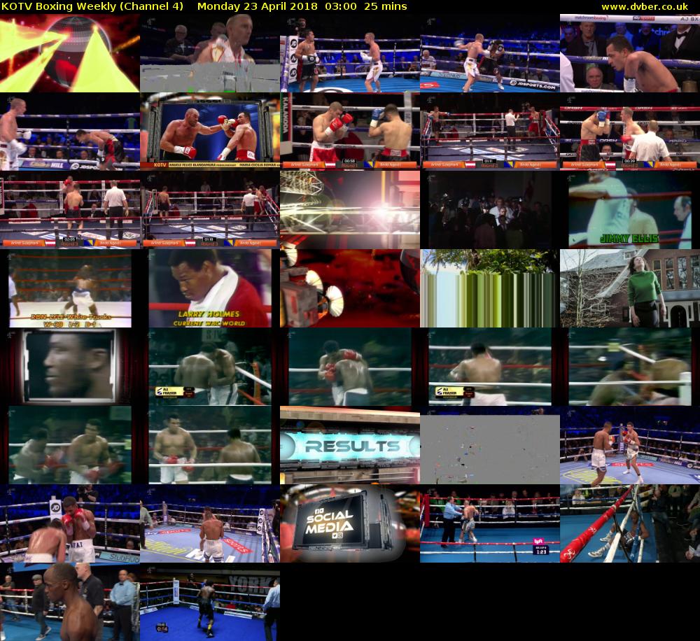 KOTV Boxing Weekly (Channel 4) Monday 23 April 2018 03:00 - 03:25