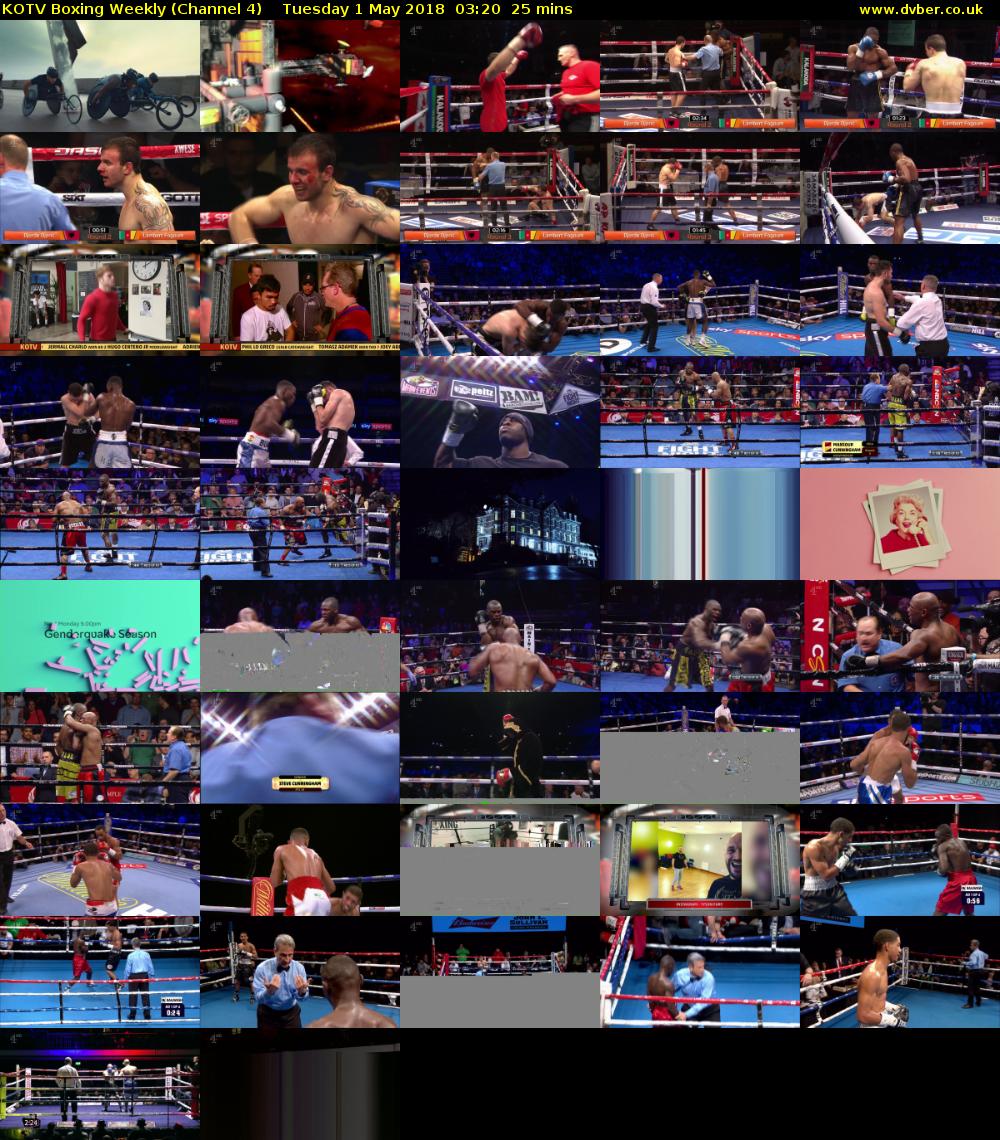 KOTV Boxing Weekly (Channel 4) Tuesday 1 May 2018 03:20 - 03:45