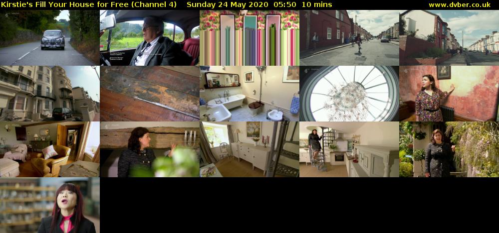 Kirstie's Fill Your House for Free (Channel 4) Sunday 24 May 2020 05:50 - 06:00