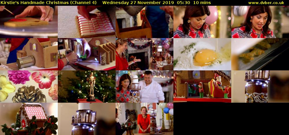 Kirstie's Handmade Christmas (Channel 4) Wednesday 27 November 2019 05:30 - 05:40