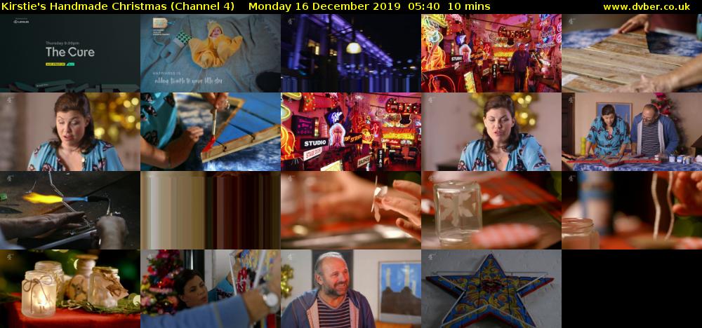 Kirstie's Handmade Christmas (Channel 4) Monday 16 December 2019 05:40 - 05:50