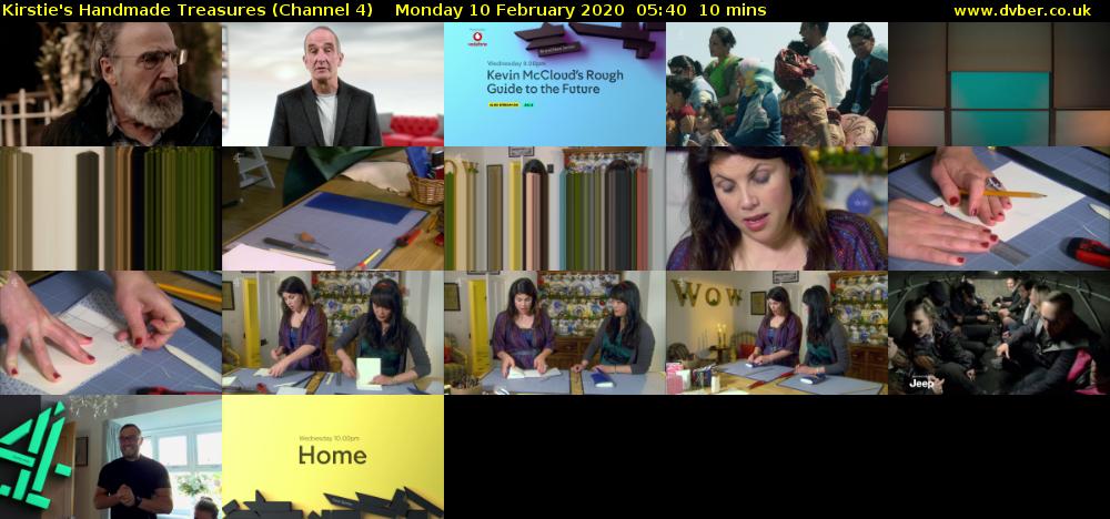 Kirstie's Handmade Treasures (Channel 4) Monday 10 February 2020 05:40 - 05:50