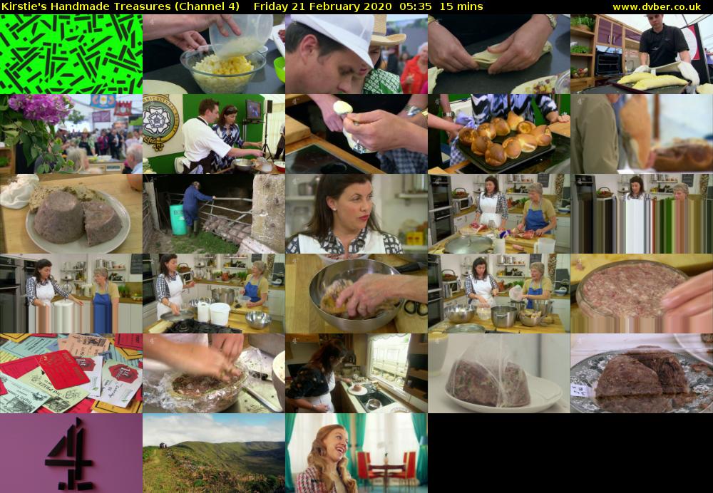 Kirstie's Handmade Treasures (Channel 4) Friday 21 February 2020 05:35 - 05:50