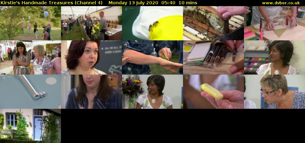 Kirstie's Handmade Treasures (Channel 4) Monday 13 July 2020 05:40 - 05:50