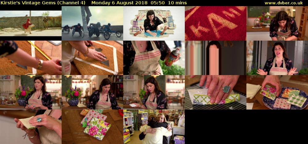 Kirstie's Vintage Gems (Channel 4) Monday 6 August 2018 05:50 - 06:00