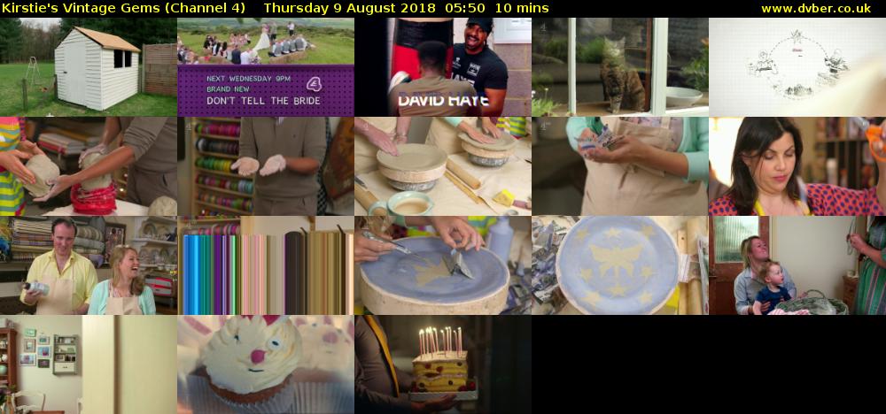Kirstie's Vintage Gems (Channel 4) Thursday 9 August 2018 05:50 - 06:00