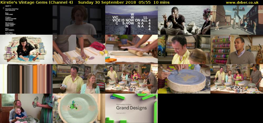 Kirstie's Vintage Gems (Channel 4) Sunday 30 September 2018 05:55 - 06:05