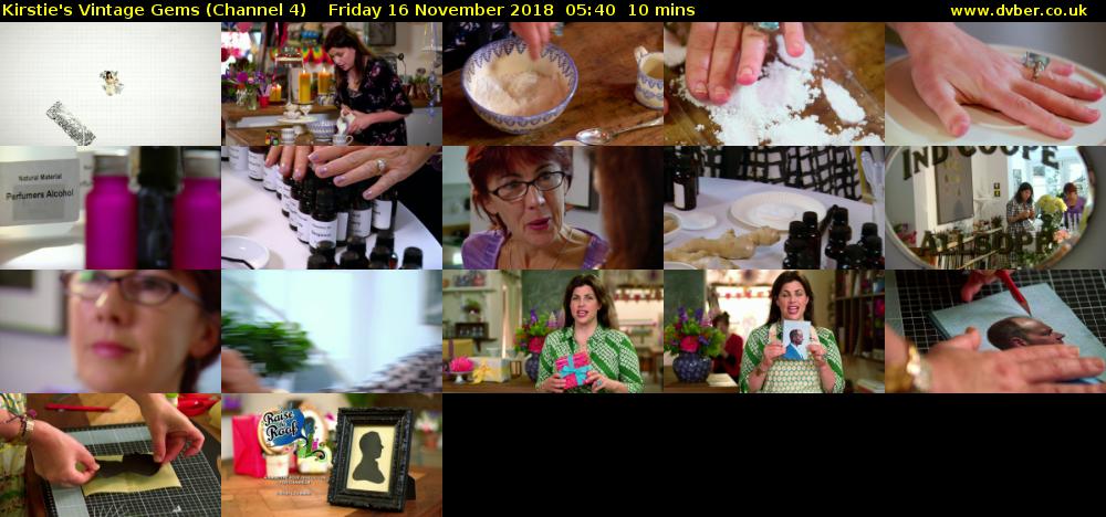 Kirstie's Vintage Gems (Channel 4) Friday 16 November 2018 05:40 - 05:50