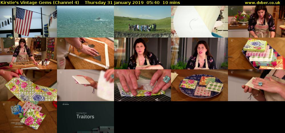 Kirstie's Vintage Gems (Channel 4) Thursday 31 January 2019 05:40 - 05:50