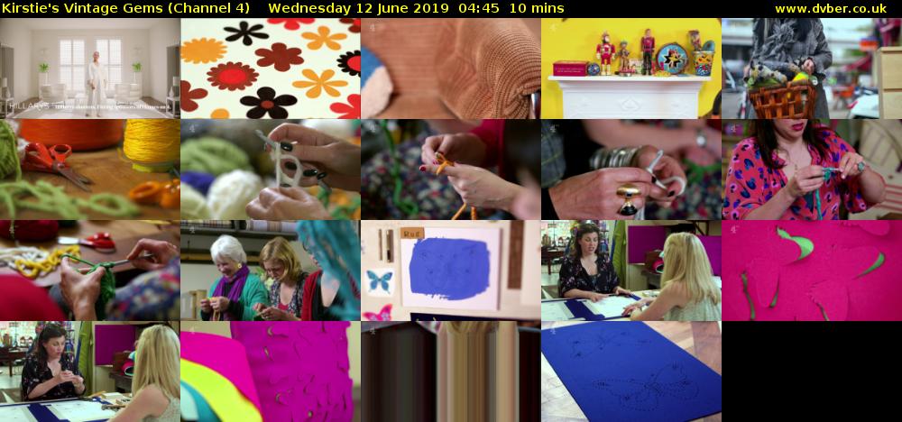 Kirstie's Vintage Gems (Channel 4) Wednesday 12 June 2019 04:45 - 04:55