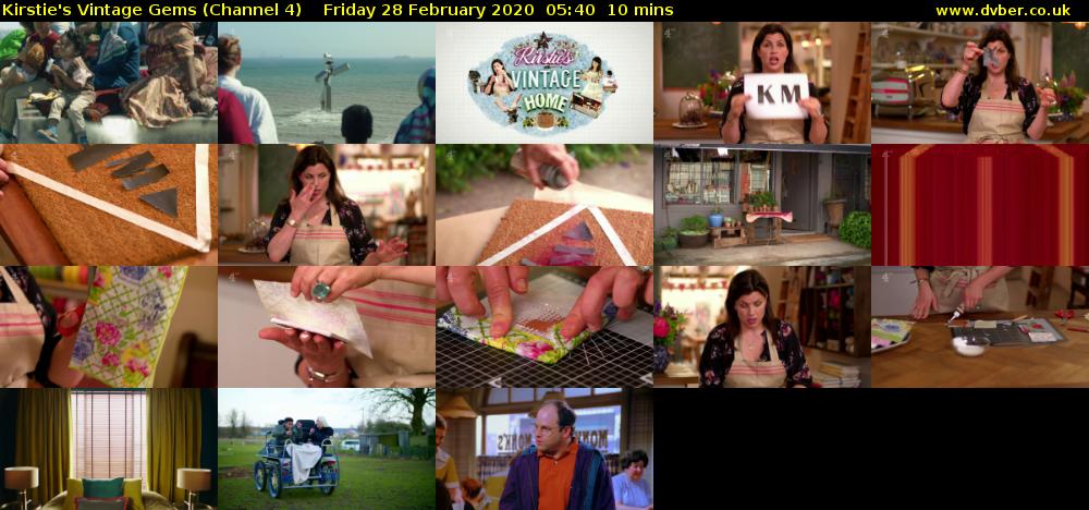 Kirstie's Vintage Gems (Channel 4) Friday 28 February 2020 05:40 - 05:50