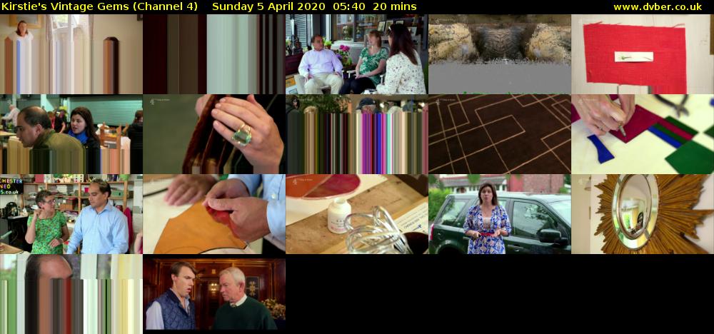 Kirstie's Vintage Gems (Channel 4) Sunday 5 April 2020 05:40 - 06:00