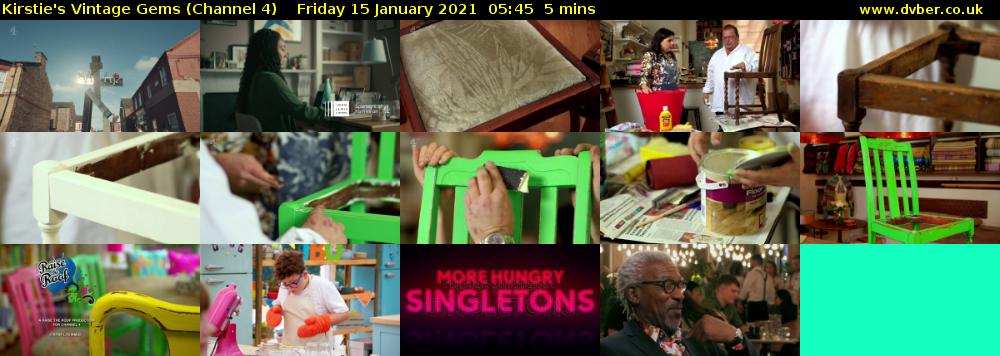 Kirstie's Vintage Gems (Channel 4) Friday 15 January 2021 05:45 - 05:50