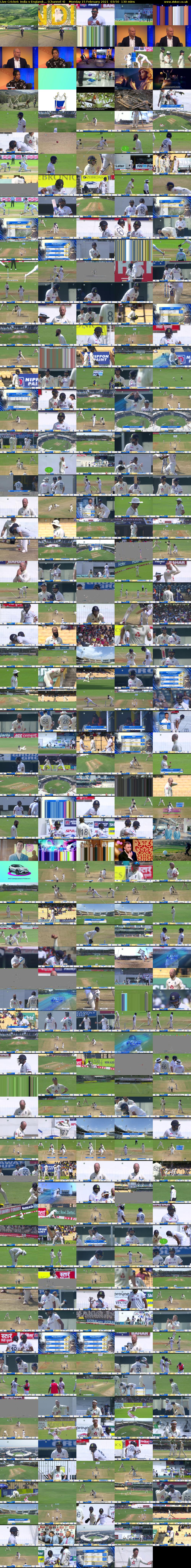 Live Cricket: India v England:... (Channel 4) Monday 15 February 2021 03:50 - 06:00