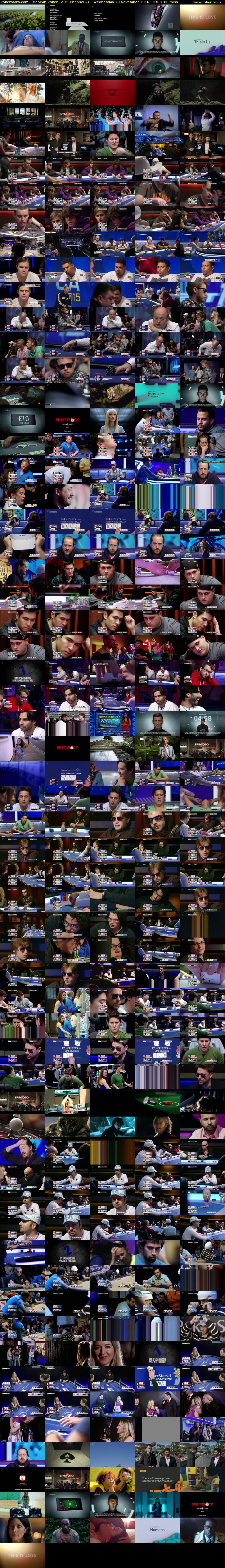 Pokerstars.com European Poker Tour (Channel 4) Wednesday 23 November 2016 01:00 - 02:00