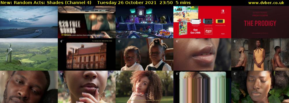 Random Acts: Shades (Channel 4) Tuesday 26 October 2021 23:50 - 23:55