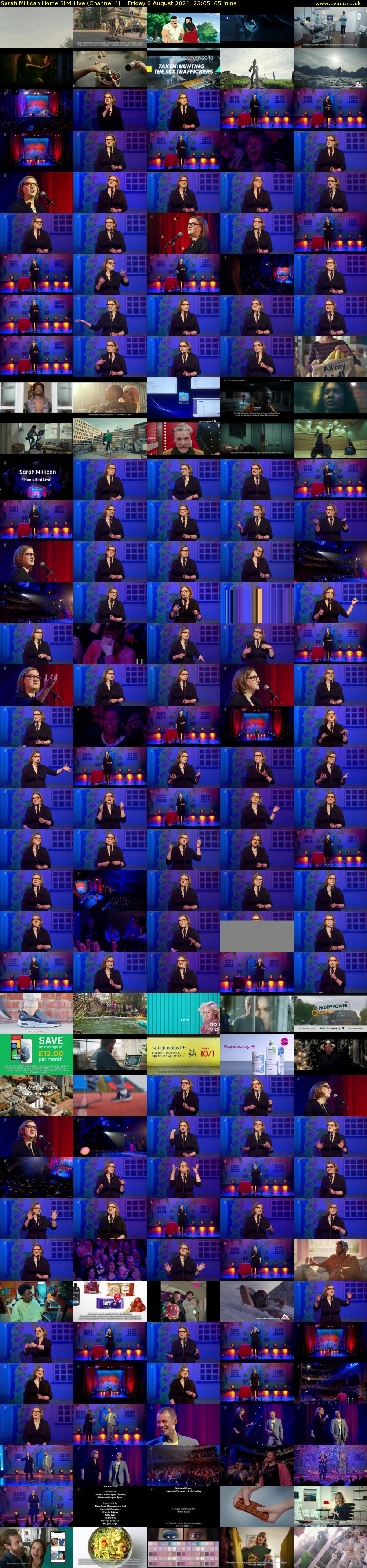 Sarah Millican Home Bird Live (Channel 4) Friday 6 August 2021 23:05 - 00:10