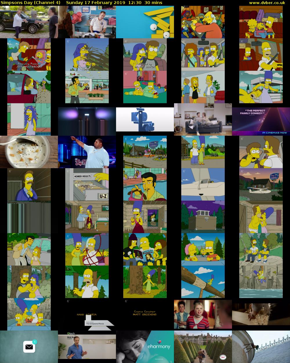 Simpsons Day (Channel 4) Sunday 17 February 2019 12:30 - 13:00