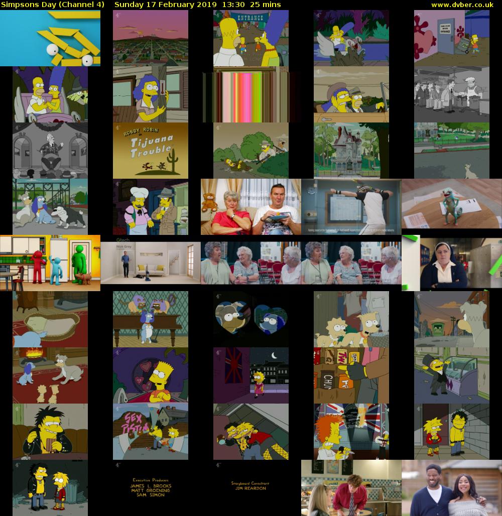 Simpsons Day (Channel 4) Sunday 17 February 2019 13:30 - 13:55