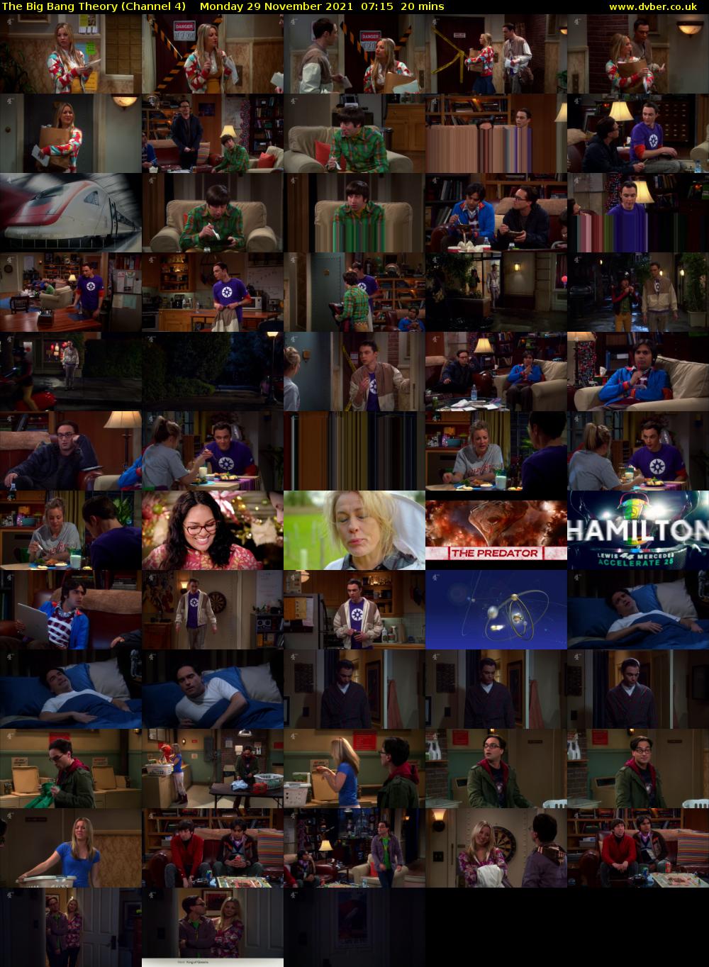 The Big Bang Theory (Channel 4) Monday 29 November 2021 07:15 - 07:35